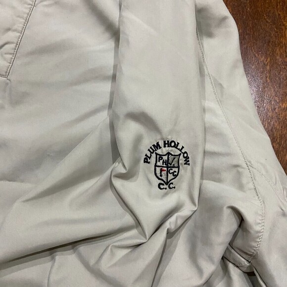 FootJoy Plum Hollow CC Golf Khaki Tan Pullover Windbreaker Men's Size Large - Picture 7 of 8